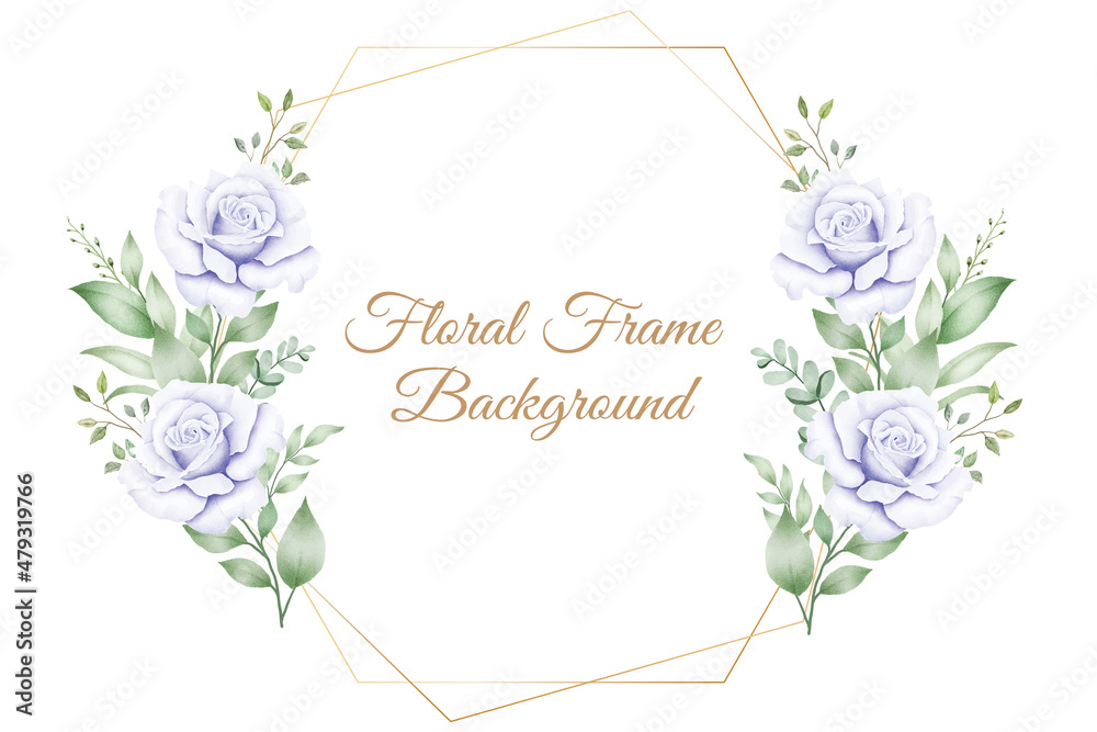 beautiful floral frame background watercolor