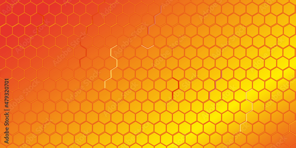 Red and orange honeycomb, flat, vector illustration Red and orange honeycomb, flat, vector illustration