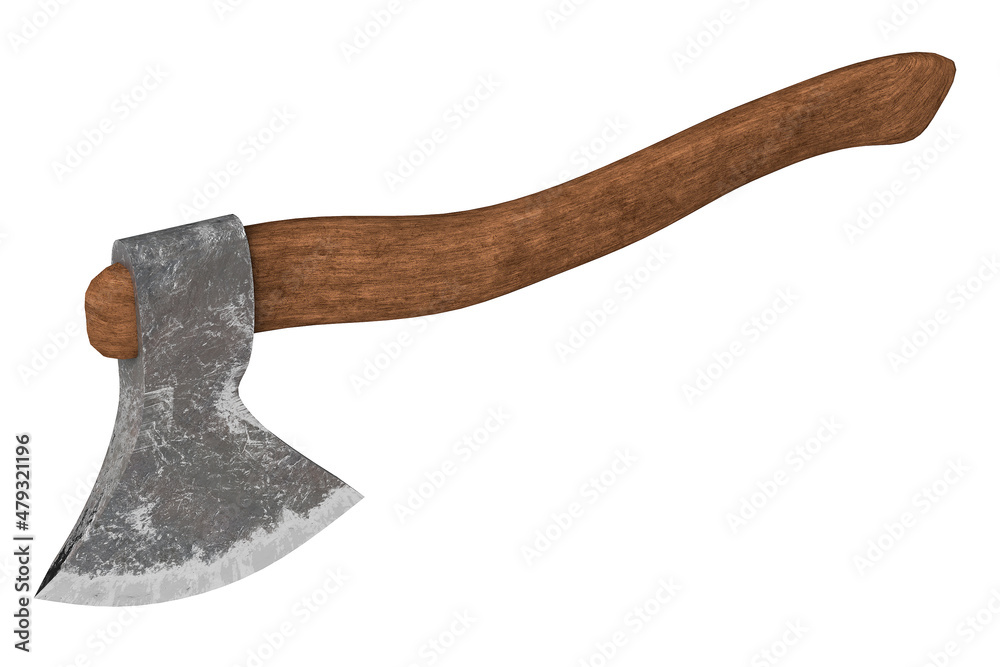 Axe isolated on white background 3d illustration Axe isolated on white background 3d illustration