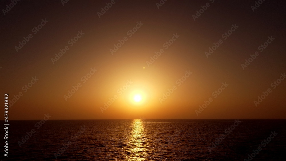 sunset in ocean 