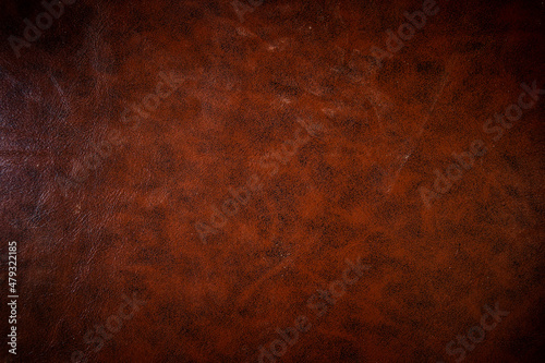 Vintage or old style of brown leather texture use as a background 