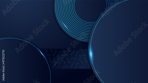 Circle Dark Blue Colorful abstract Design Banner