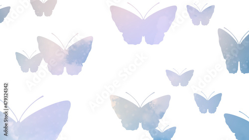 美しい蝶のシルエット 装飾イラスト 背景