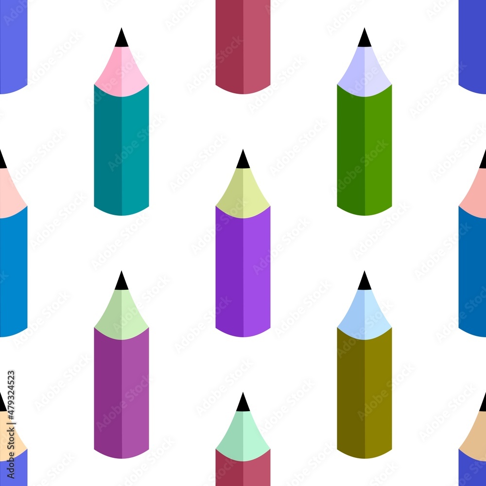 Kids seamless pencil pattern for fabrics and textiles and packaging and gifts and cards and linens Kids seamless pencil pattern for fabrics and textiles and packaging and gifts and cards and linens
