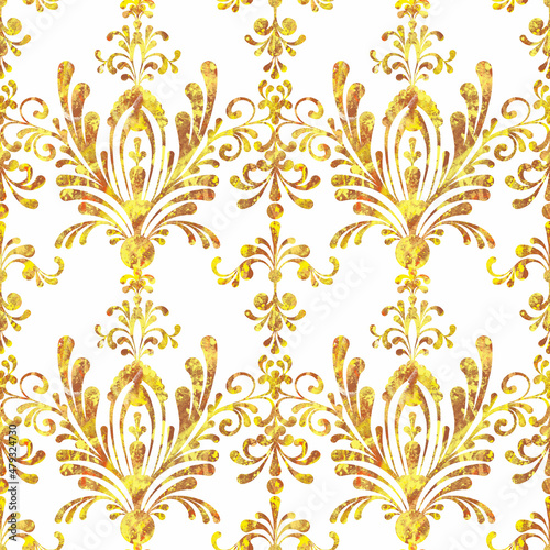 seamless pattern ornament in empire style, baroque ornate, classic ornament hand-drawn