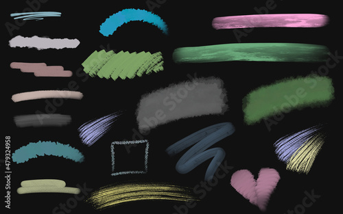 colored watercolor spots for design, hand-drawn, brushstrokes and spreading of paint, a place for inscription, a large set