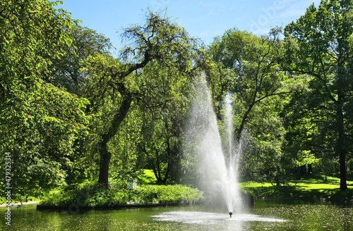 Slottsparken - Palace Park in Oslo. Norway photo