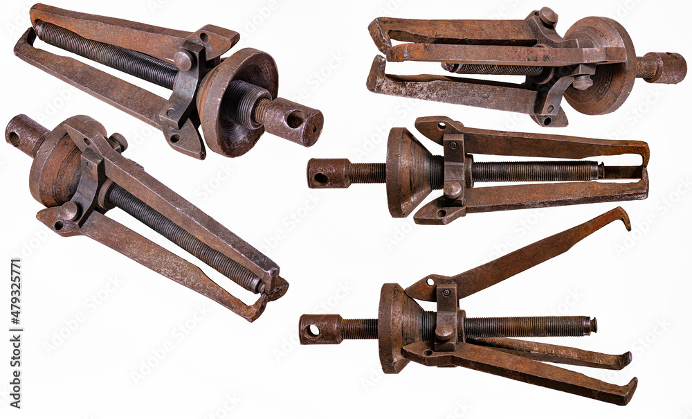 Metal bearing puller. Tools used in car workshops. 