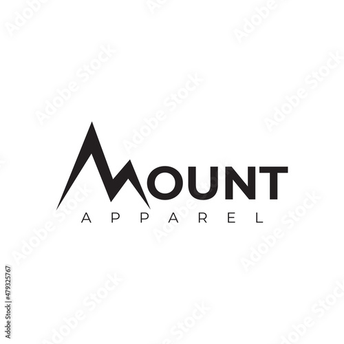 Mount text M letter logo design