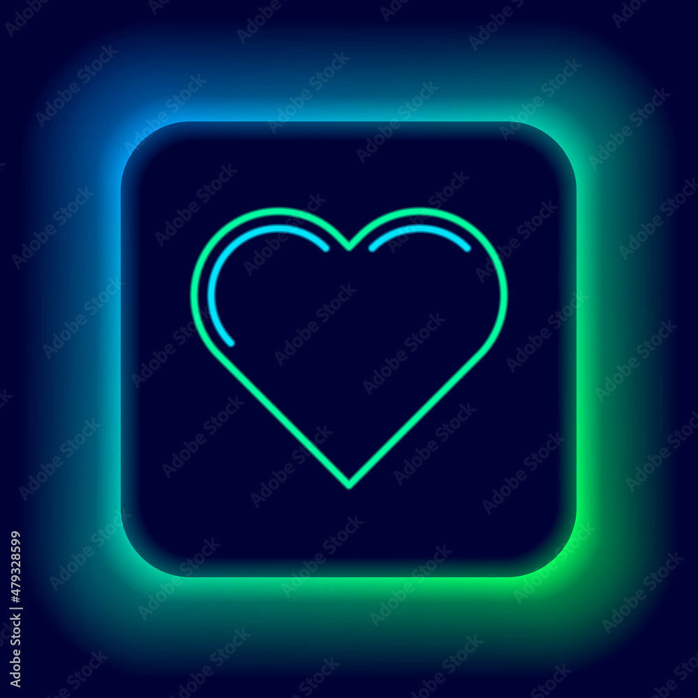 Glowing neon line Heart icon isolated on black background. Romantic symbol linked, join, passion and wedding. Valentine day symbol. Colorful outline concept. Vector Glowing neon line Heart icon isolated on black background. Romantic symbol linked, join, passion and wedding. Valentine day symbol. Colorful outline concept. Vector