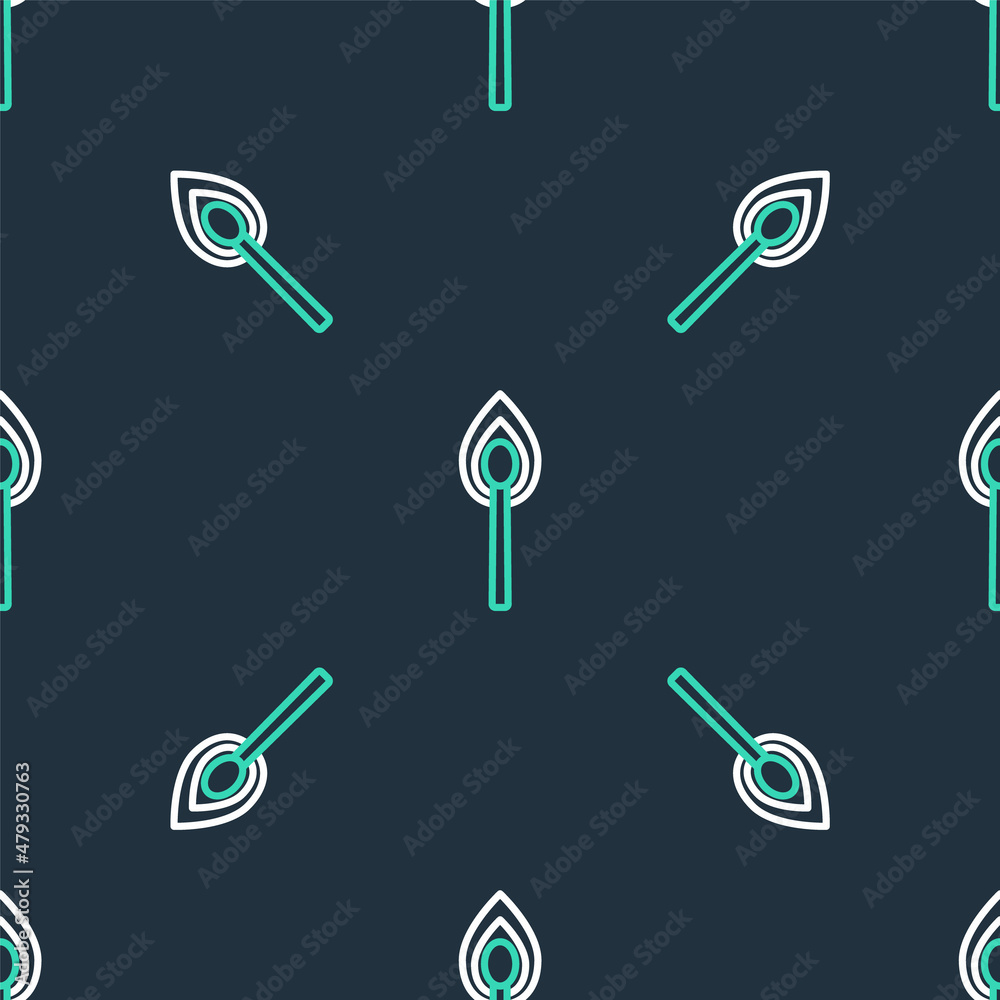 Line Burning match with fire icon isolated seamless pattern on black background. Match with fire. Matches sign. Vector Line Burning match with fire icon isolated seamless pattern on black background. Match with fire. Matches sign. Vector