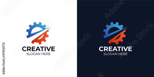 engineer logo set in modern style