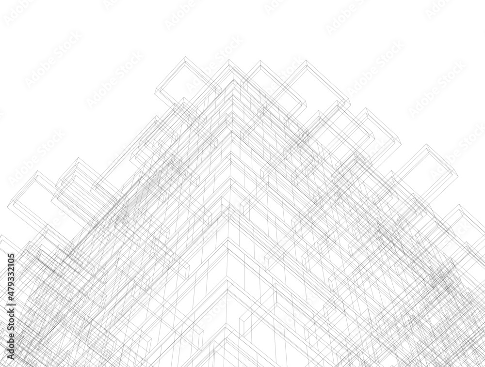 Abstract architecture design 3d illustration