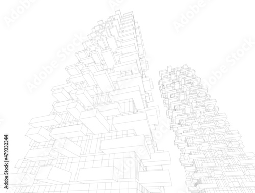 Abstract architecture design 3d illustration