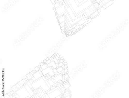 Abstract architecture design 3d illustration