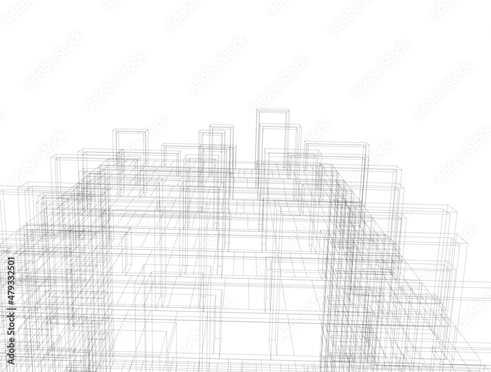 Abstract architecture design 3d illustration