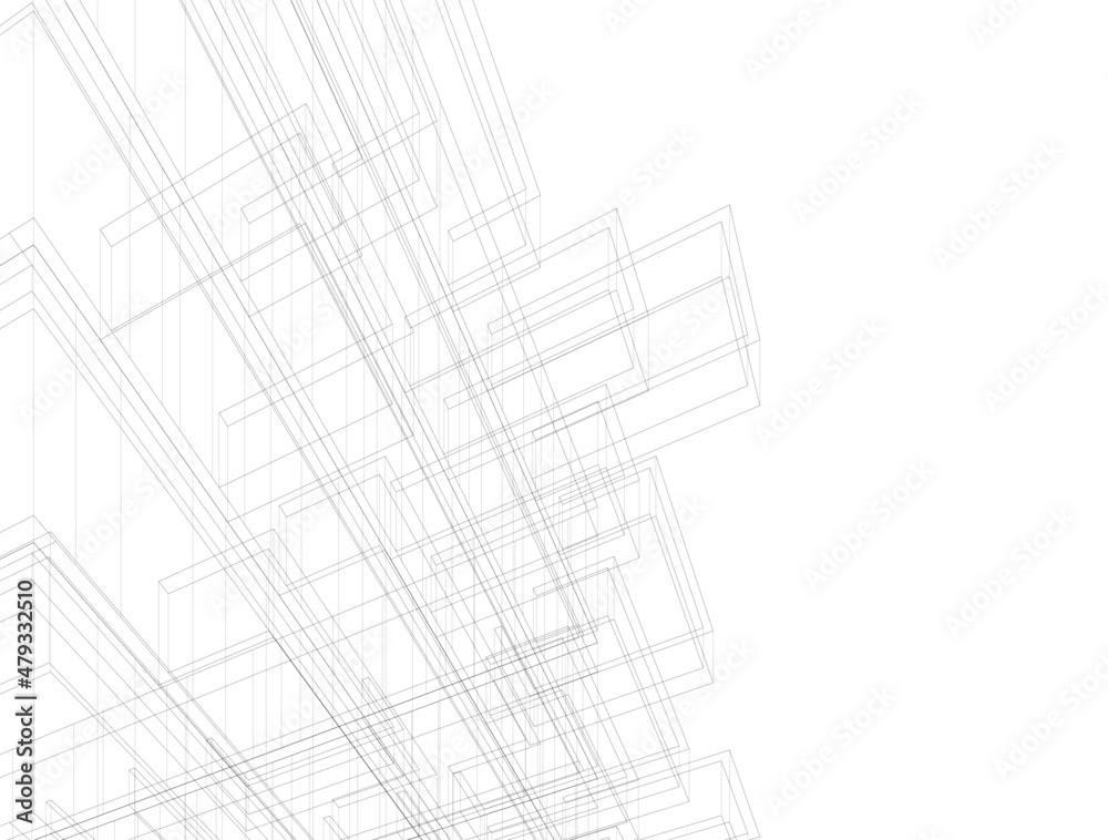 Abstract architecture design 3d illustration