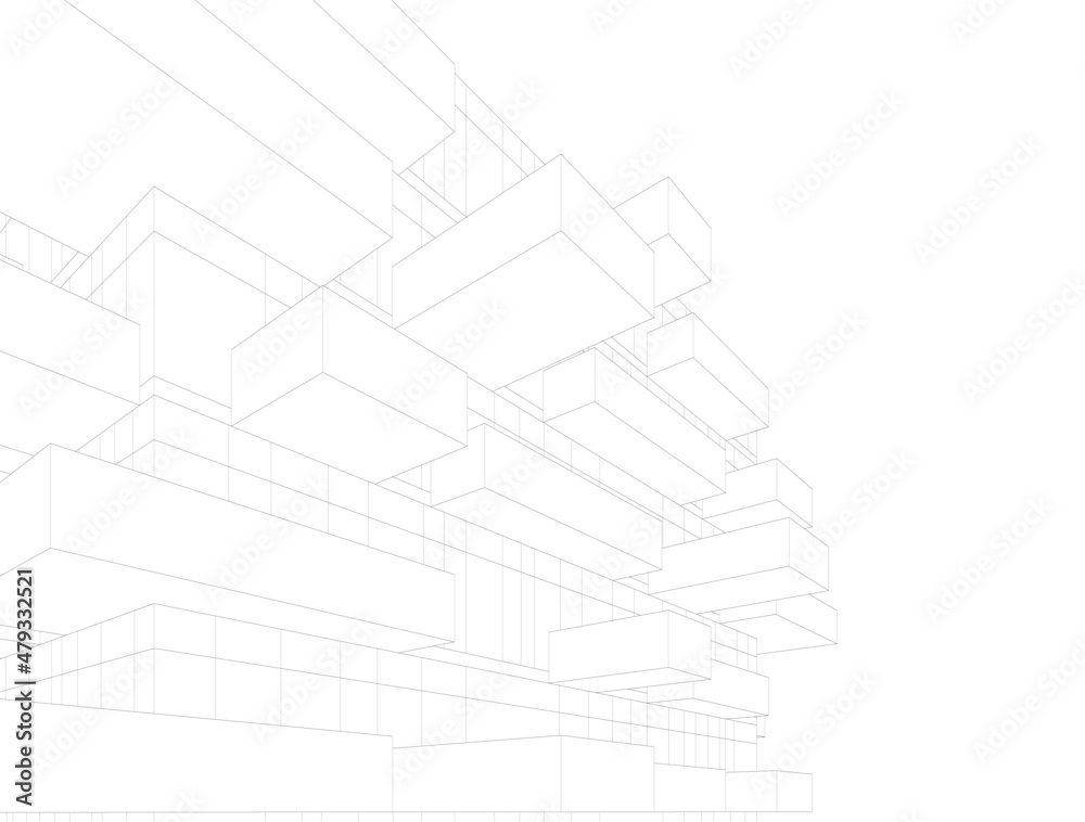 Obraz premium Abstract architecture design 3d illustration