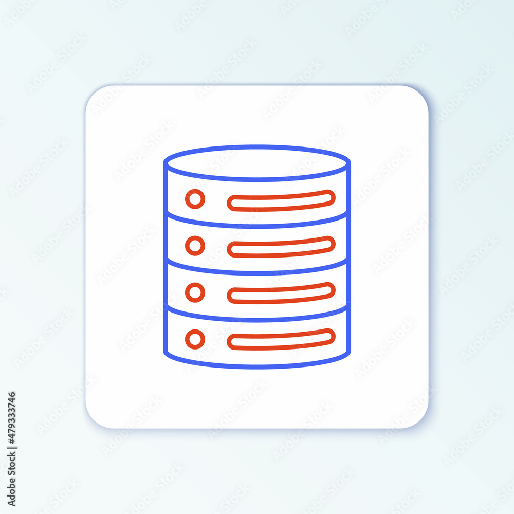 Line Server, Data, Web Hosting icon isolated on white background. Colorful outline concept. Vector Line Server, Data, Web Hosting icon isolated on white background. Colorful outline concept. Vector