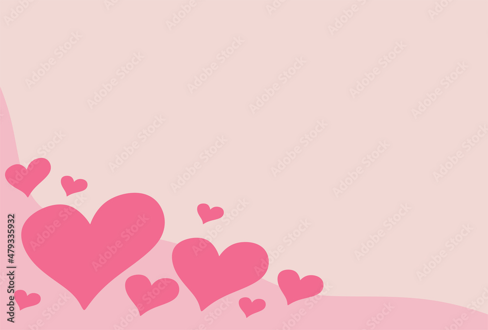 Simple valentine background with seamless love and waving line pattern and some copy space area
