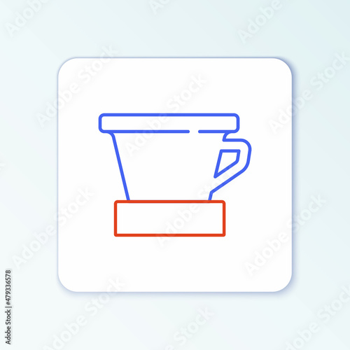 Line V60 coffee maker icon isolated on white background. Colorful outline concept. Vector