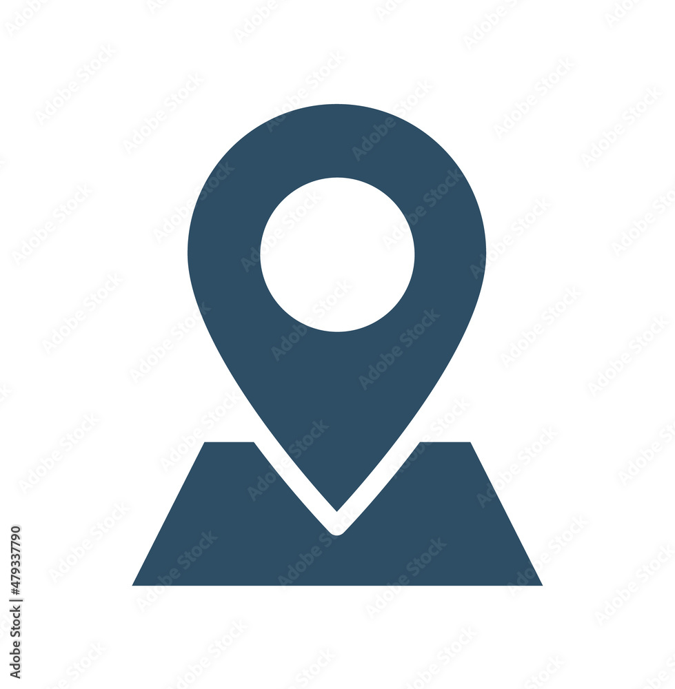 Map with pin, geo locate, pointer icon. Black icon on white background Map with pin, geo locate, pointer icon. Black icon on white background