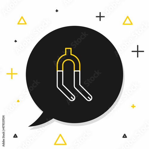 Line Bicycle suspension fork icon isolated on white background. Sport transportation spare part steering wheel. Colorful outline concept. Vector