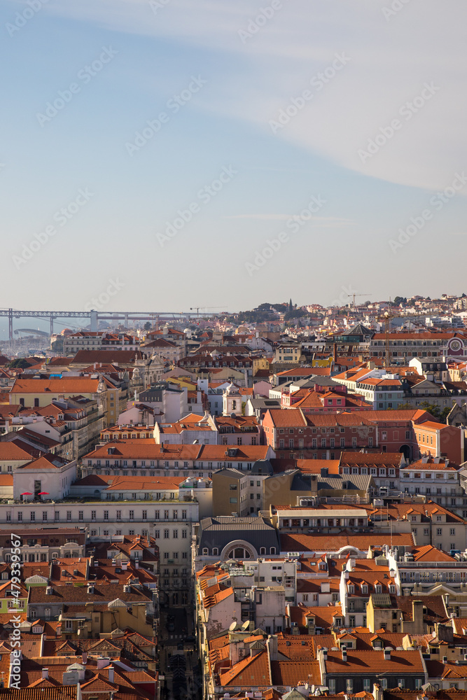 Lisbon Downtown and Bairro Alto neighborhood in Lisbon seen from São Jorge Castle