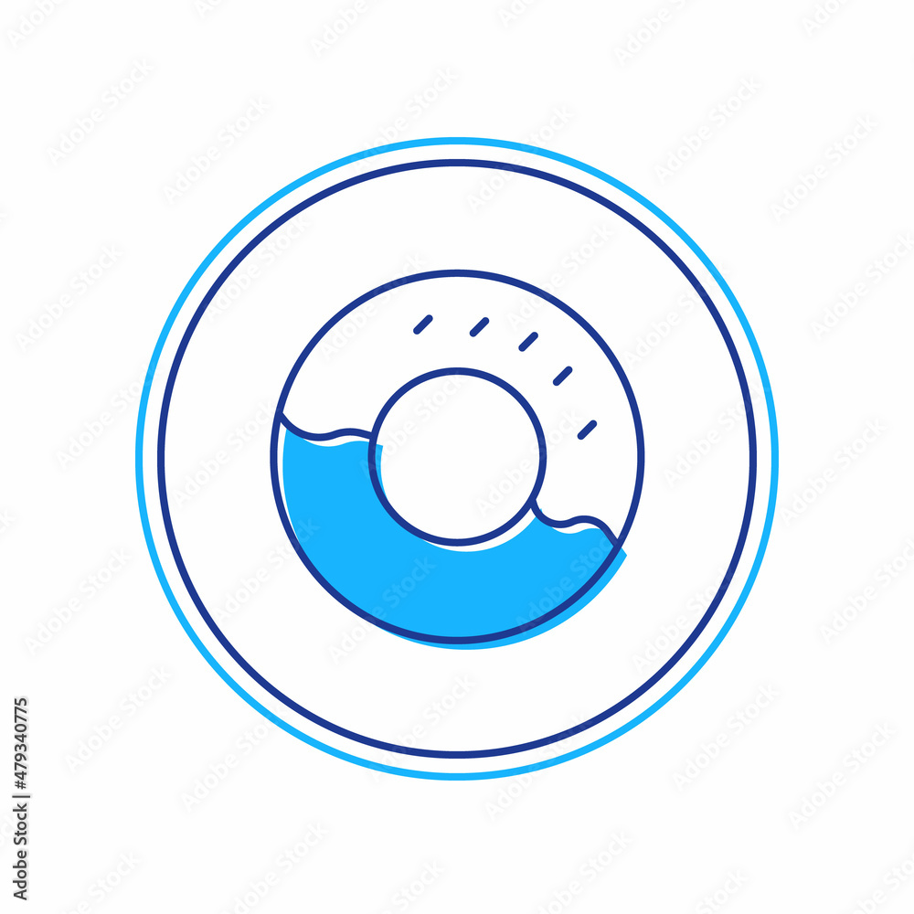 Filled outline Donut with sweet glaze icon isolated on white background. Vector Filled outline Donut with sweet glaze icon isolated on white background. Vector