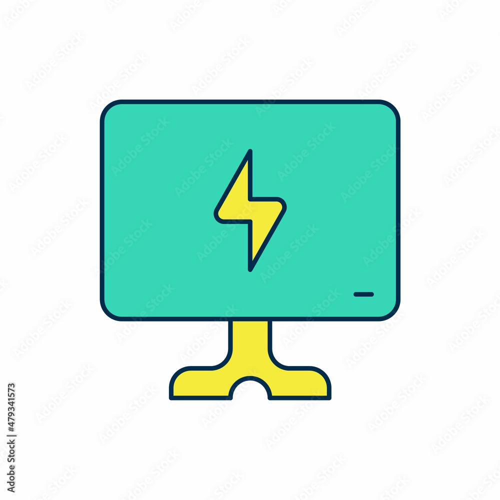 Filled outline Smart Tv icon isolated on white background. Television sign. Vector Filled outline Smart Tv icon isolated on white background. Television sign. Vector