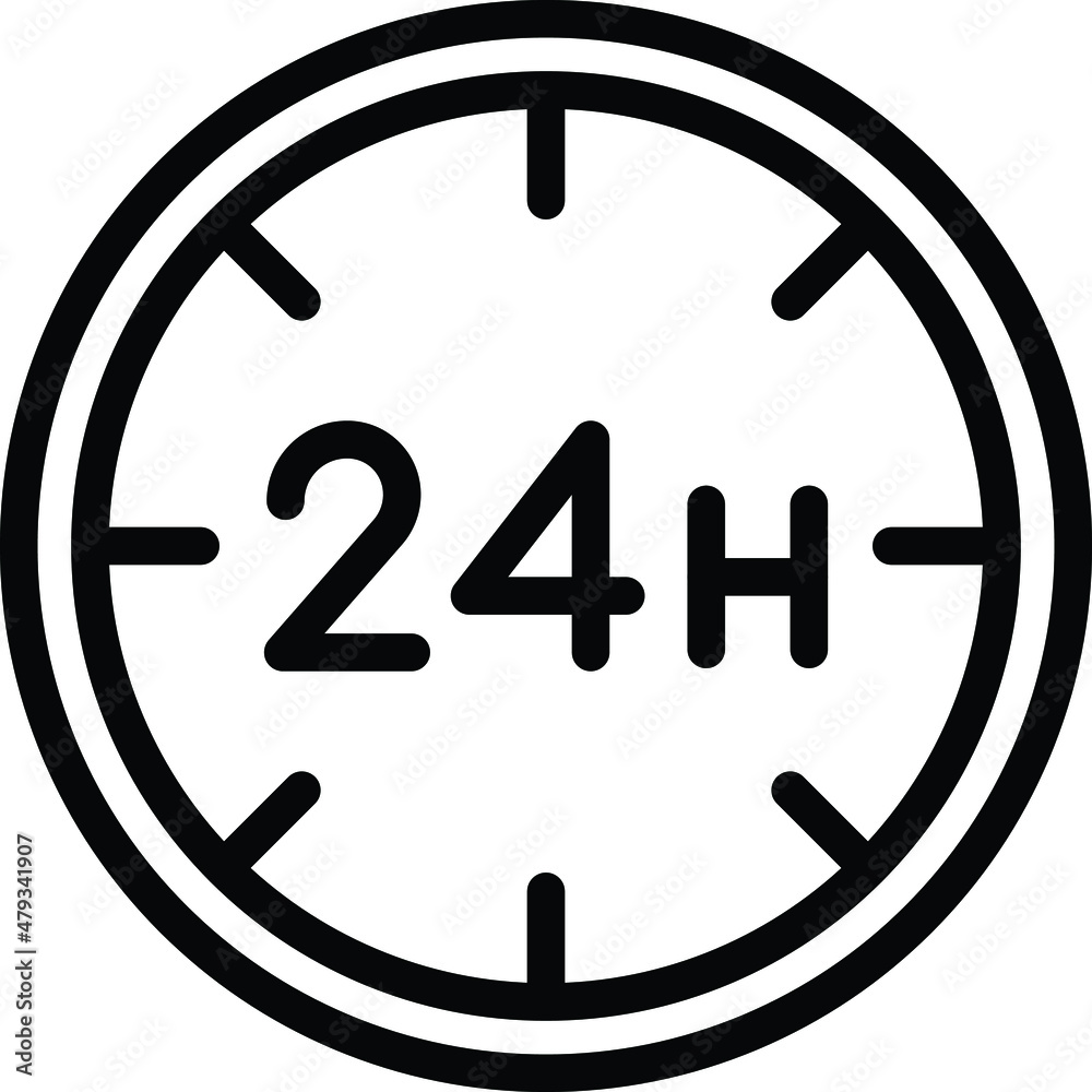 24 hours Vector Icon Design Illustration 24 hours Vector Icon Design Illustration