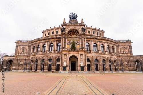 Semperoper building, the state opera house in the old town of Dresden, Germany