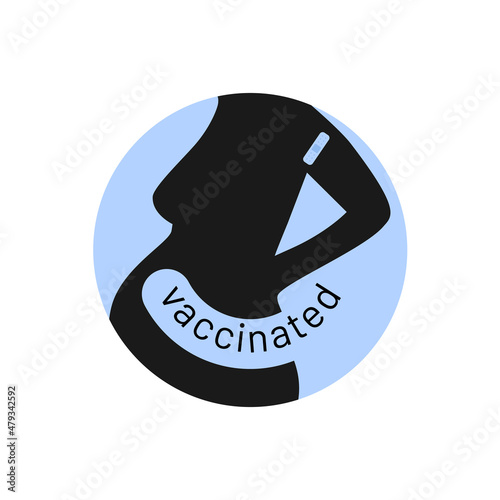 silhouette of pregnant vaccinated woman