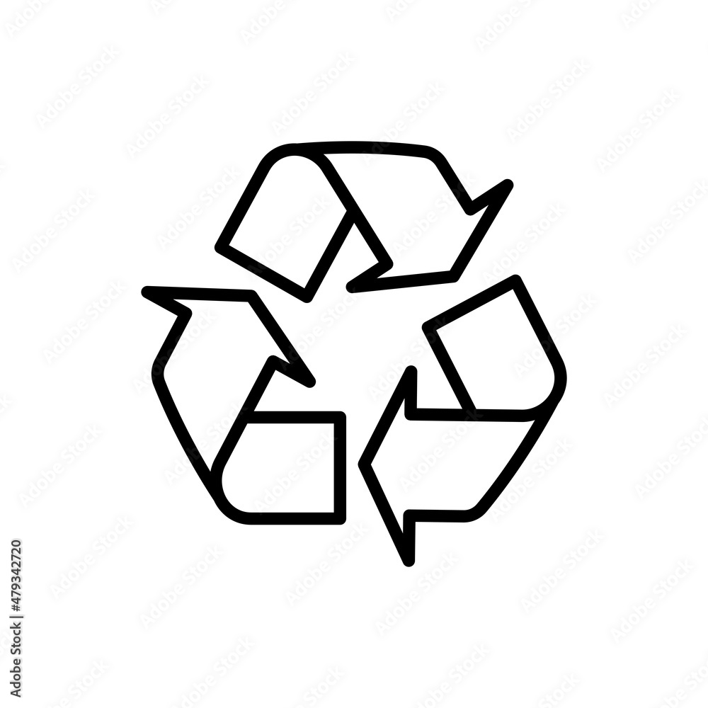 Zero waste, recycling sign. Thin line icon. Modern vector illustration. Zero waste, recycling sign. Thin line icon. Modern vector illustration.