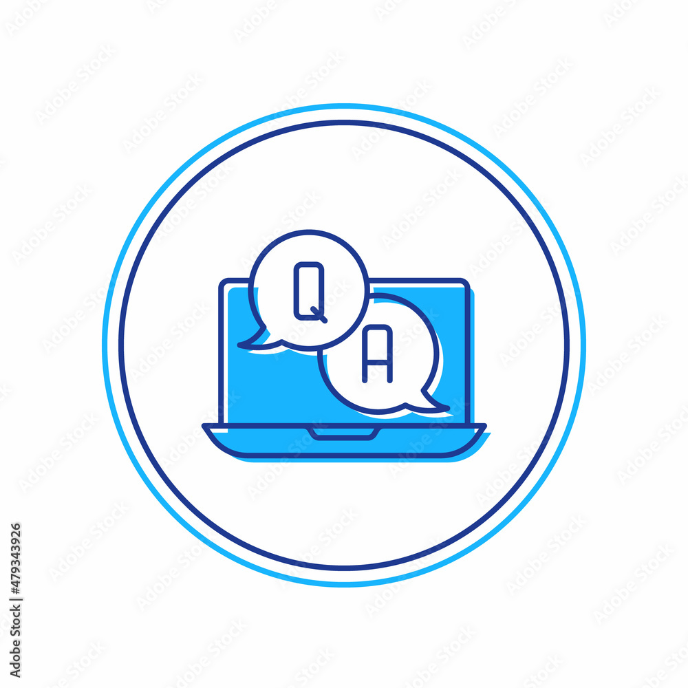 Filled outline Speech bubbles with Question and Answer icon isolated on white background. Q and A symbol. FAQ sign. Chat speech bubble and chart. Vector Filled outline Speech bubbles with Question and Answer icon isolated on white background. Q and A symbol. FAQ sign. Chat speech bubble and chart. Vector