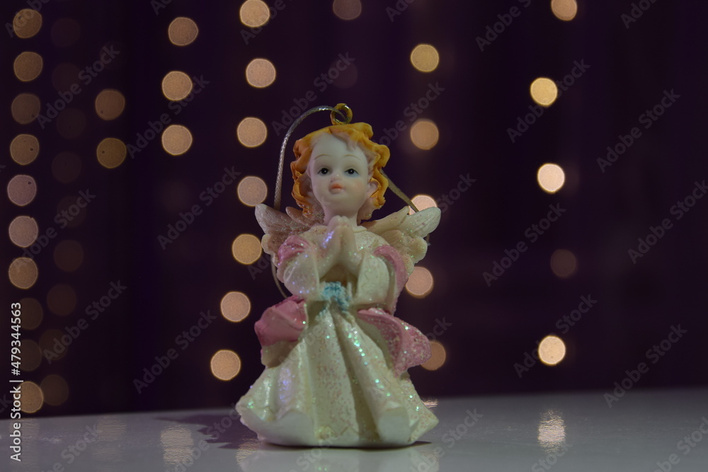 Fototapeta premium Little angels on a blurred background