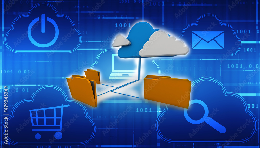 3d rendering cloud folder network 3d rendering cloud folder network