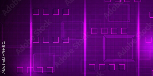 2d illustration Abstract futuristic electronic circuit technology background