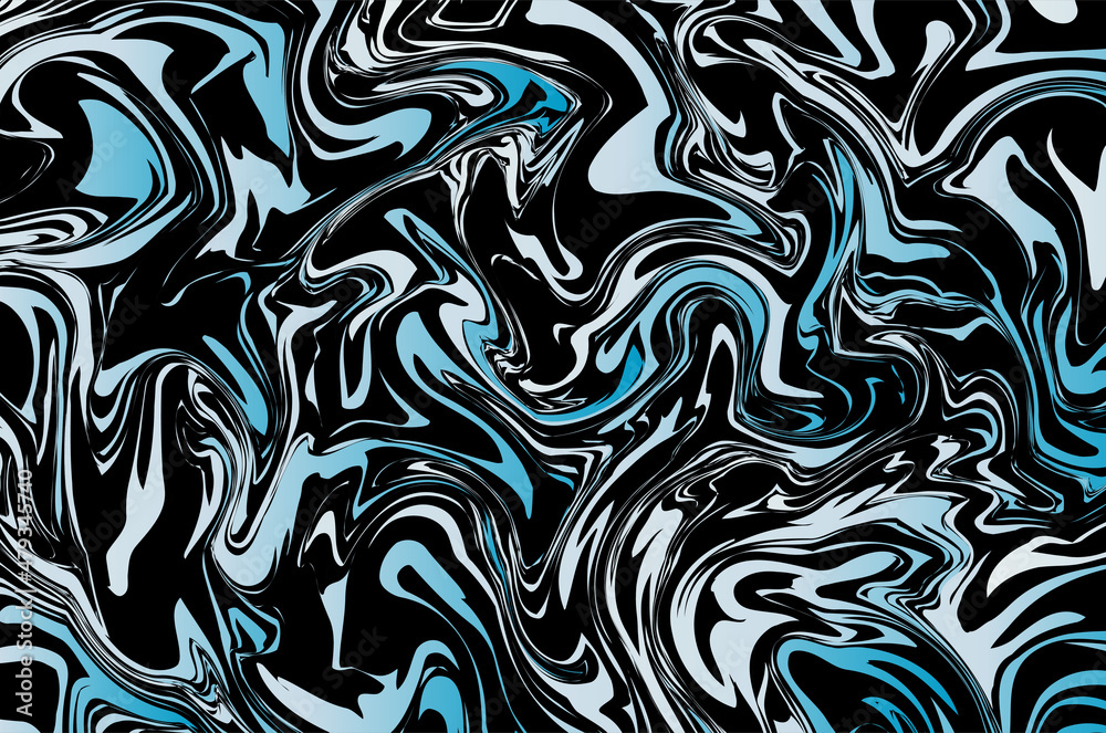 Abstraction on a dark background, mixed oil paints, brush, blue, green, material atlas, fabric. Liquid marble effect Abstraction on a dark background, mixed oil paints, brush, blue, green, material atlas, fabric. Liquid marble effect