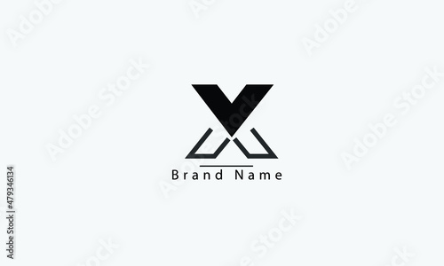 VX XV V X abstract vector logo monogram template
