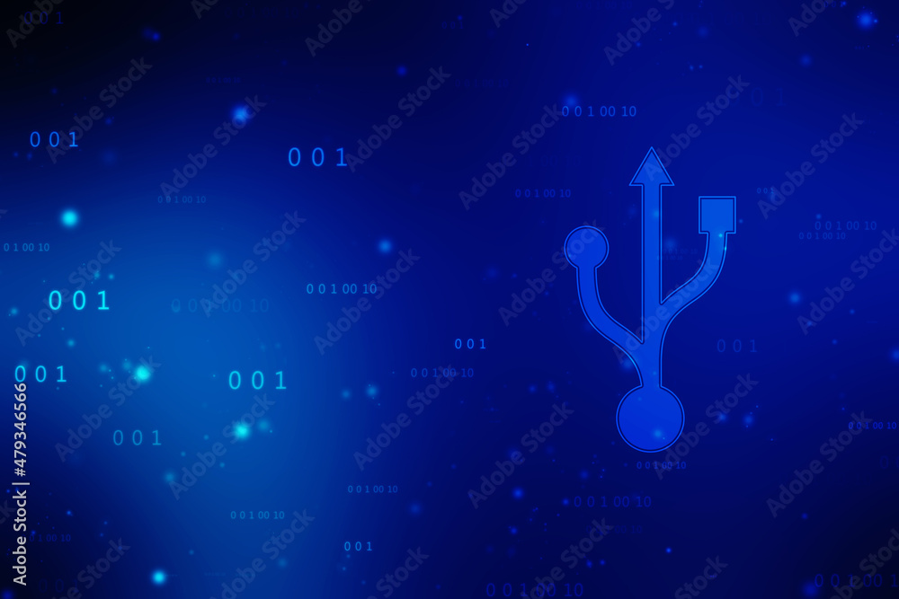 Naklejka premium 2d rendering USB icon