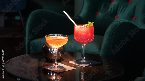 Wallpaper Mural Alcoholic cocktails in a dark-lid bar environment from Berlin, Germany. Torontodigital.ca