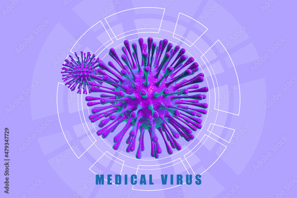 Obraz premium 3d render Corona virus microscopic view 
