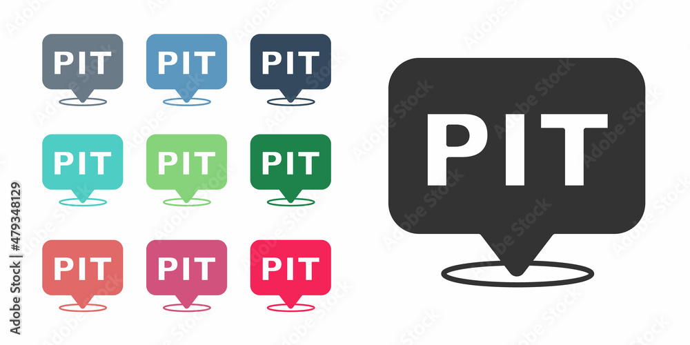 Black Pit stop icon isolated on white background. Set icons colorful. Vector Black Pit stop icon isolated on white background. Set icons colorful. Vector