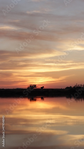 sunset on the river