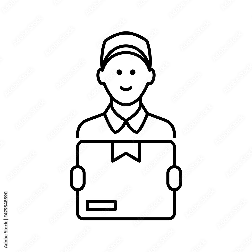 Online Courier vector Outline Icon Design illustration. Shipping and Delivery Symbol on White background EPS 10 File