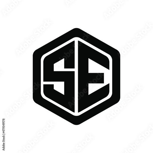 SE letter logo design emblem vector icon, emblem with white background	