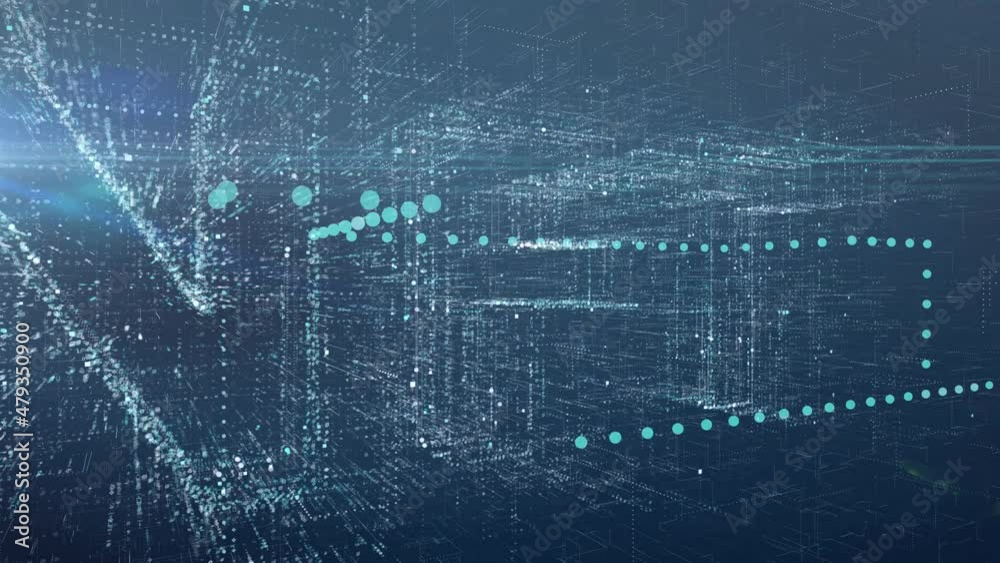 NFT inscription, a non-fungible token, flying in space and illuminated by a flash. Concept of NTF technology on the network and the Internet