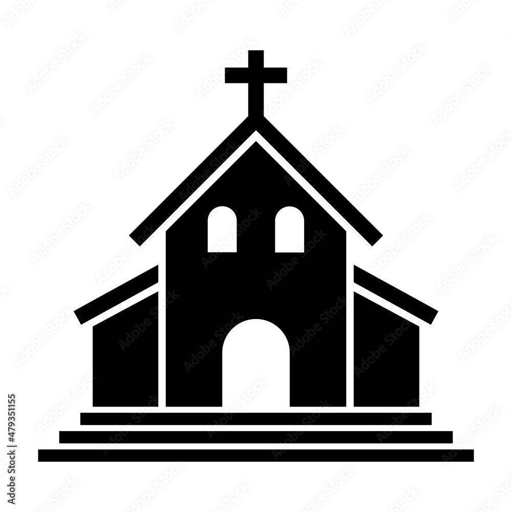 Church icon vector on white background. Church house icon. Symbol of religion.
