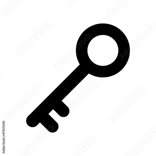 Black key icon for web design. Retro Key icon. Vector eps.